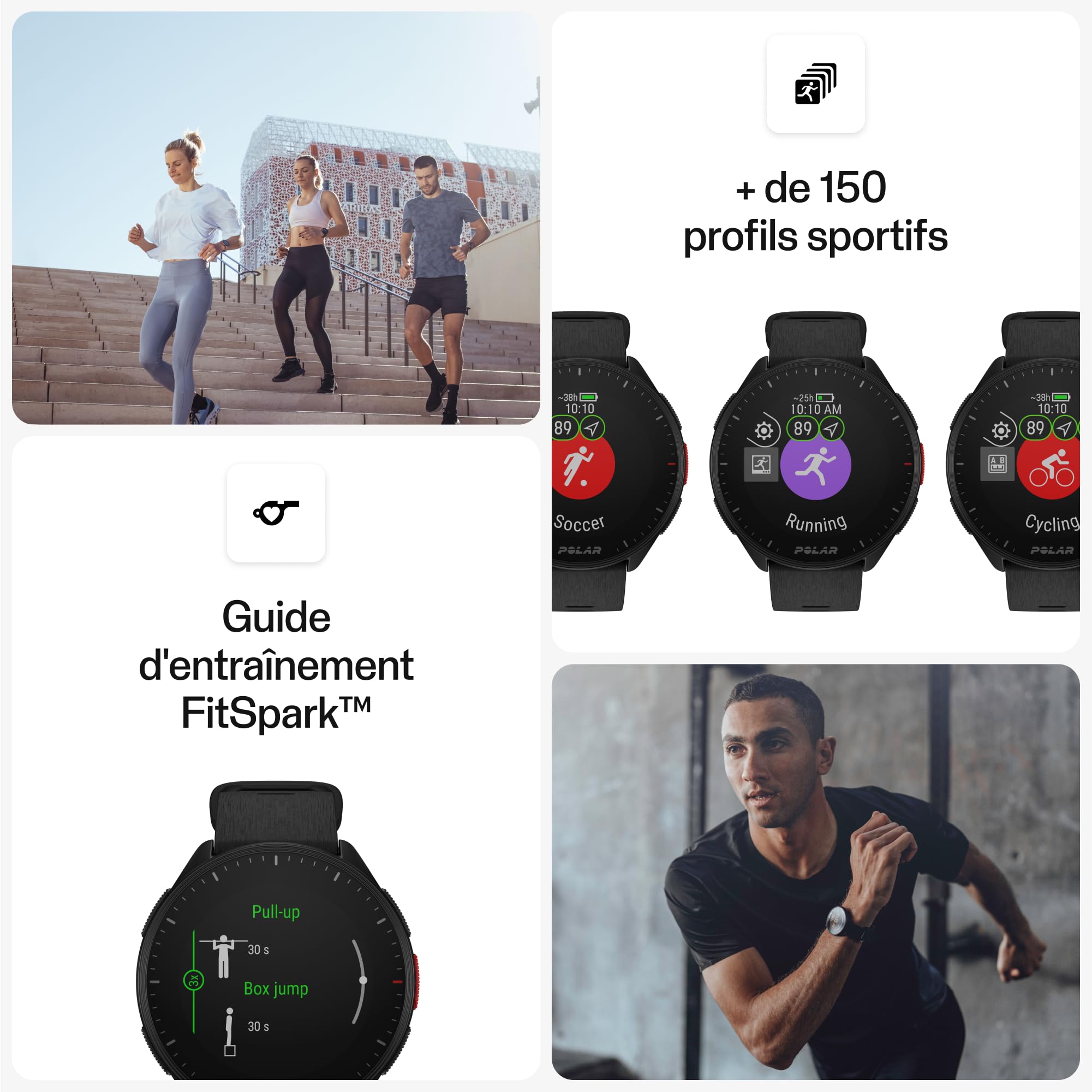 Polar Pacer - Montre GPS Running - Processeur Ultra Rapide - Ultra légère - Écran Lumineux - Boutons antidérapants - Nouveaux programmes d'entraînement/récupération - Mesure de FC - Commandes Musique