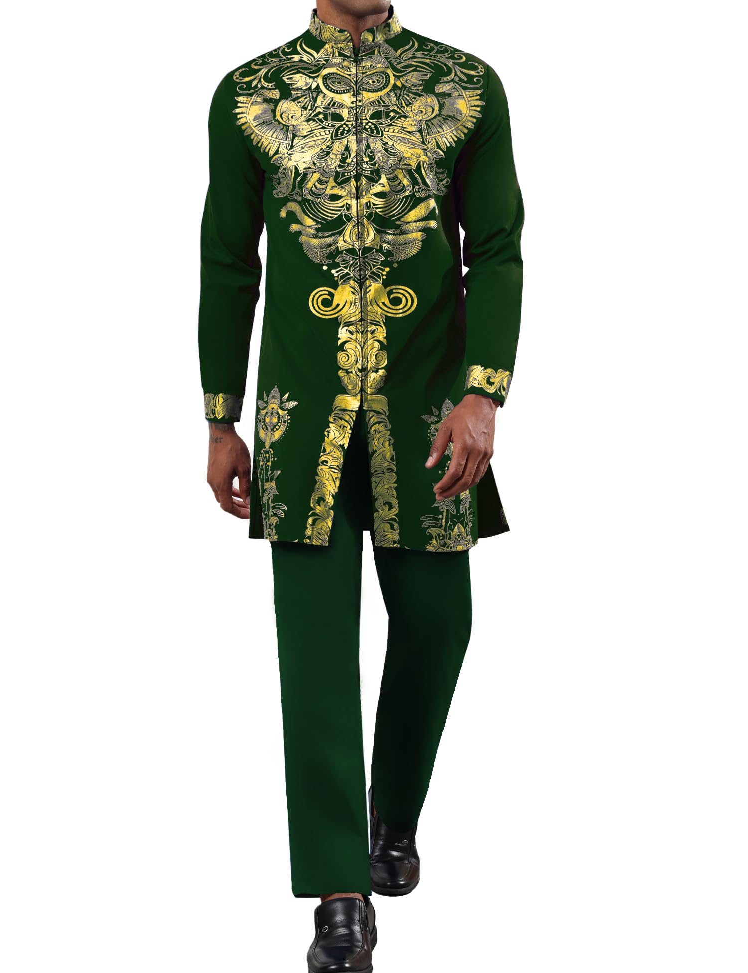 ZSJR Metallic Dashiki 2-Piece Set