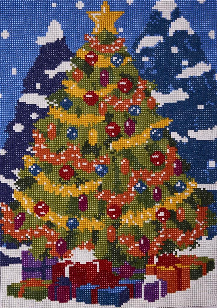 Simply Make Christmas Diamond Art Kit, Christmas Tree Diamond Painting Kits for Adults Picture Canvas with Accessories - Image 3