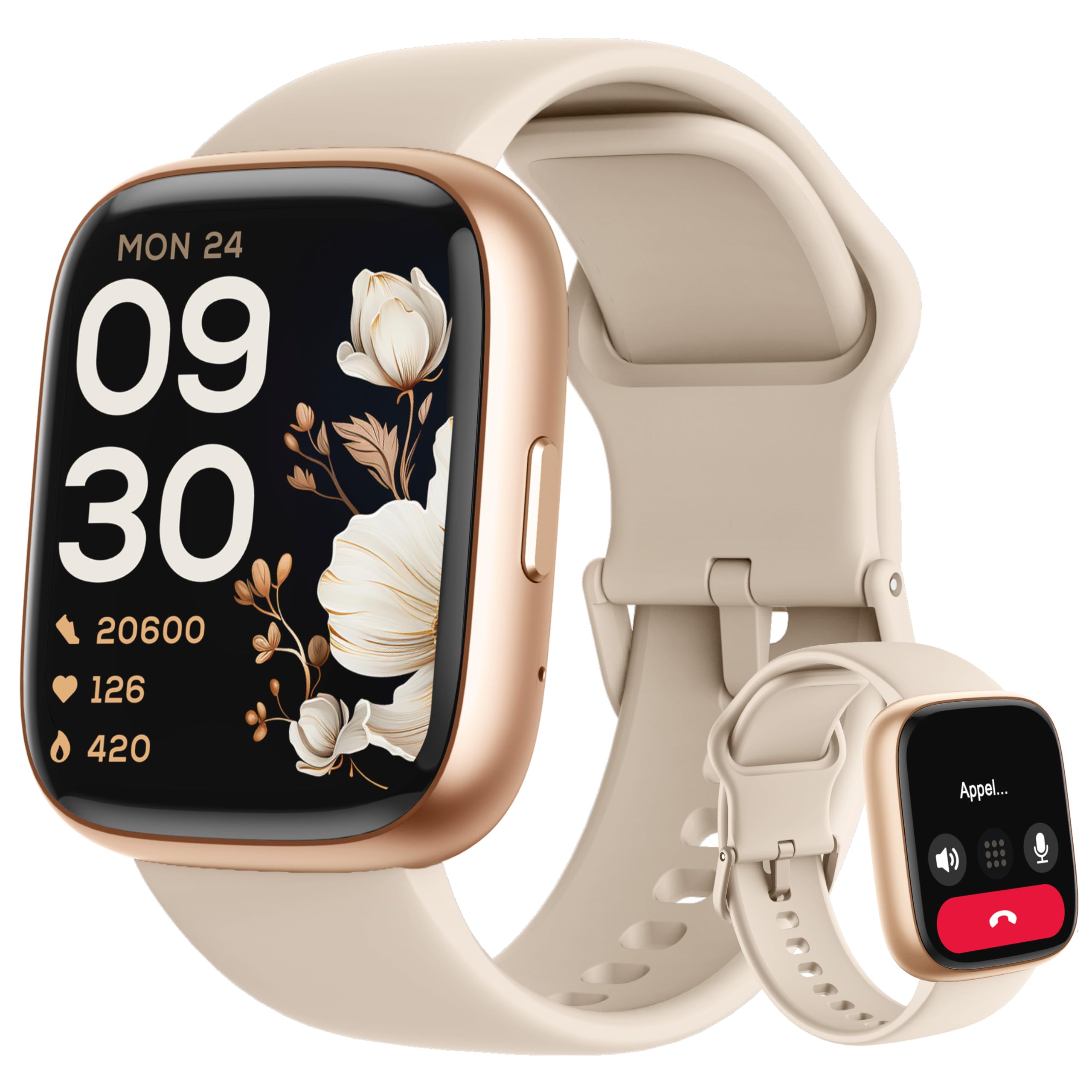 LODIMEKE Montre Connectée pour Samsung Apple Xiaomi, Appel Bluetooth, Montre Étanche Natation IP68, 1,83" Smartwatch Femme Homme, 100+ Sports, Fréquence Cardiaque, Pression, Sommeil, Fitness Tracker