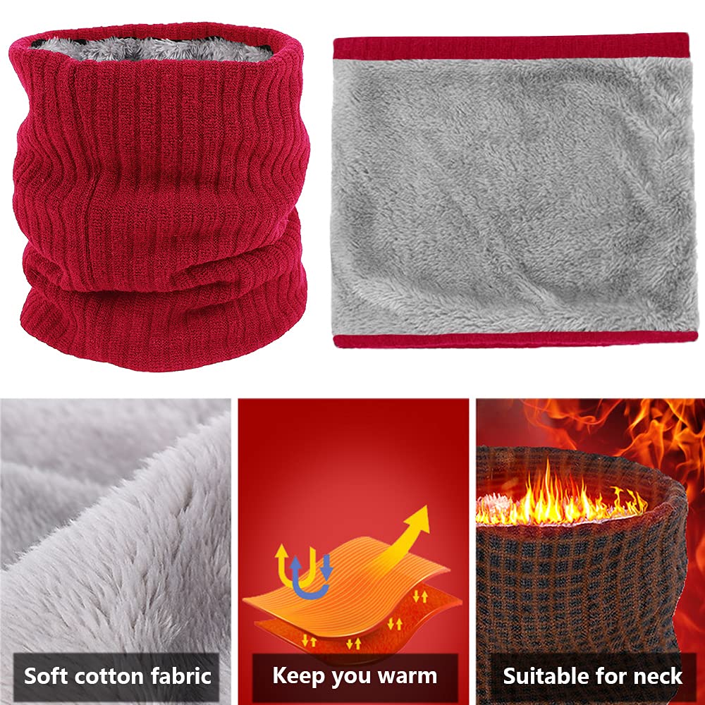 ehsbuy Scaldacollo In Pile Scaldacollo Termico Sciarpa a Cerchio Lavorata a Maglia Invernale Unisex Spessa Per Sport In Bicicletta