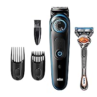 Vista 1 de Braun Beard Trimmer BT5240, Hair Clippers for Men, Cordless & Rechargeable with Gillette ProGlide Razor