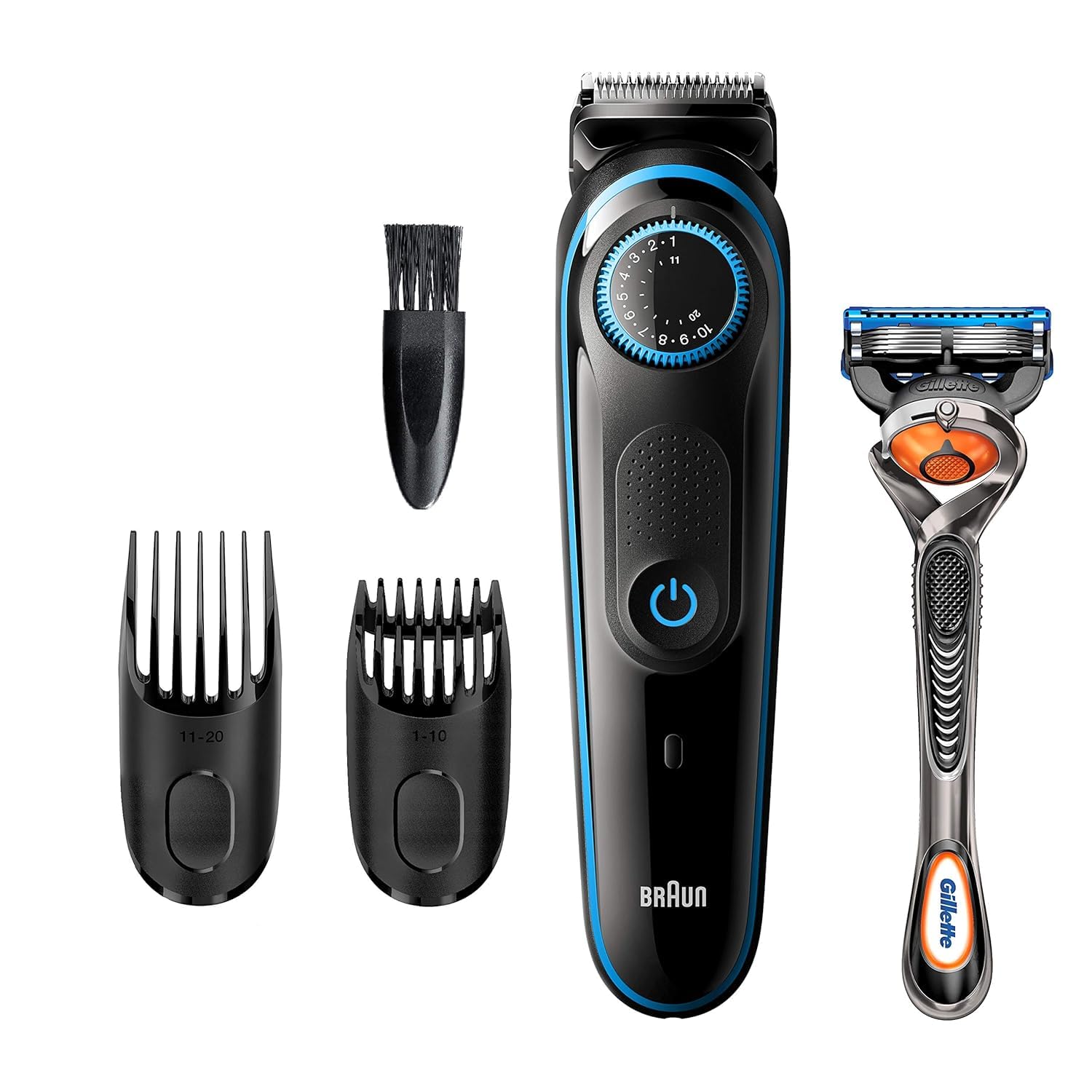 Beard Trimmer BT5240, Beard Trimmer for Men and Hair Clipper, 39 Length Settings, Black/Blue