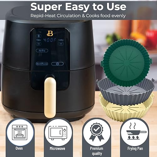 Miniatura 6 de Forros de silicona para freidora de aire con 3 piezas 1 paquete de ollas para freidora de aire forros reutilizables de silicona para freidora de