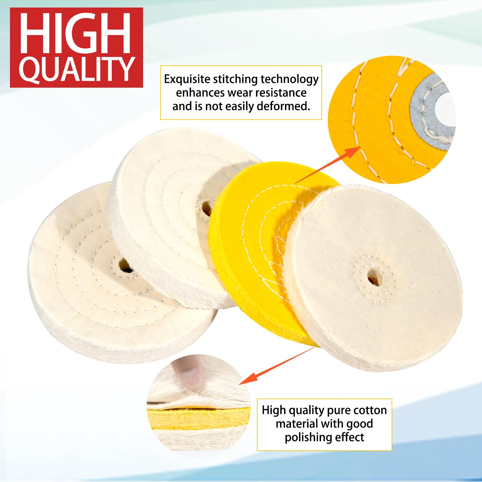 6" Polishing Wheel Kit - Bench Grinder Buffing Wheels -3