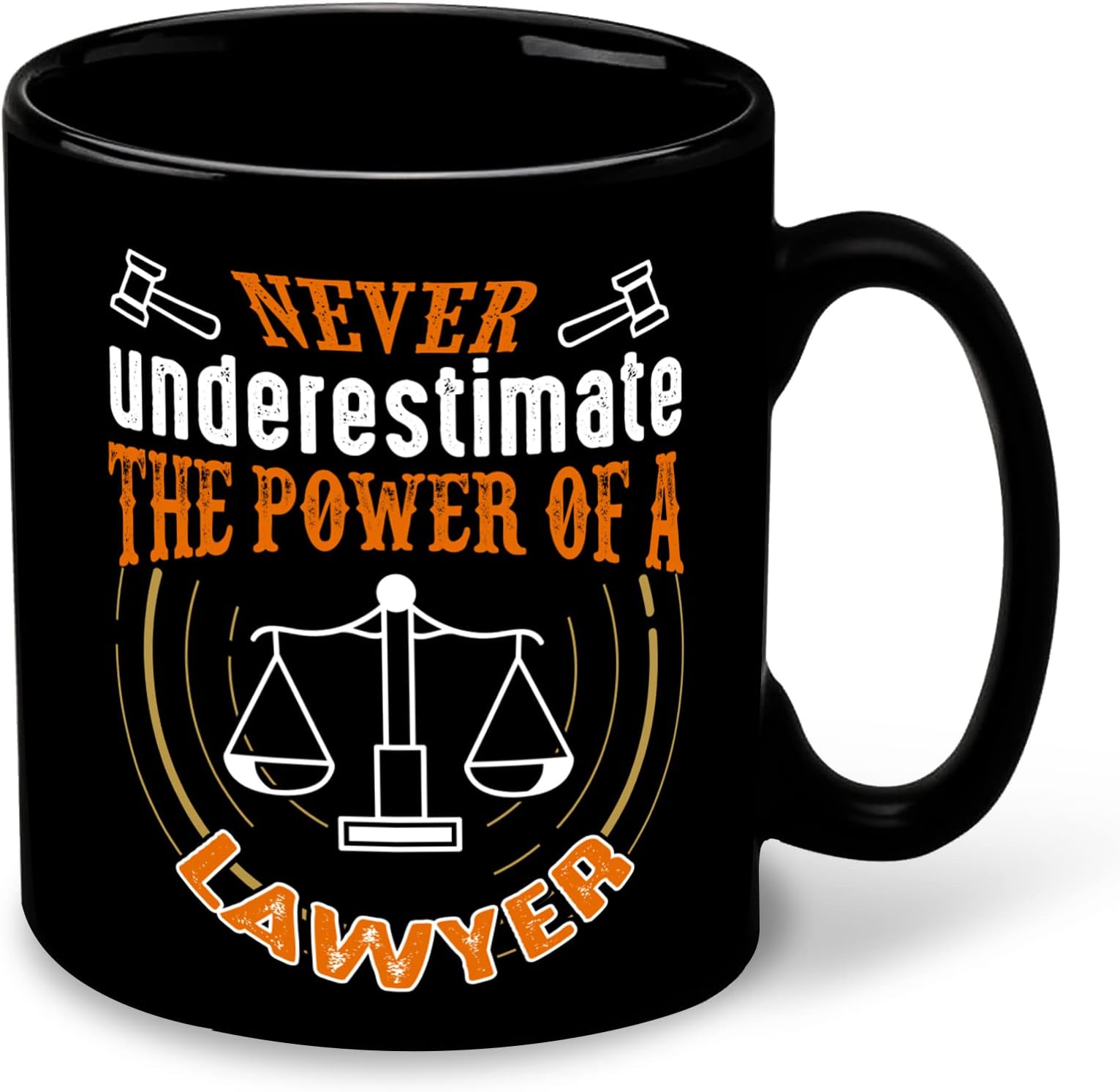 WHATS YOUR KICK® Lawyer Inspiration Printed Premium Black Patch Inner Colour Ceramic Coffee Mug- (Profession, Lawyer, Law) Design 3