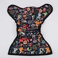 Vista 3 de Pañal para bebé, talla única, 8 libras a 36 libras (búho conejo zorro)