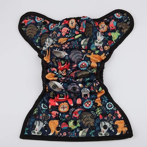 Miniatura 3 de Pañal para bebé, talla única, 8 libras a 36 libras (búho conejo zorro)