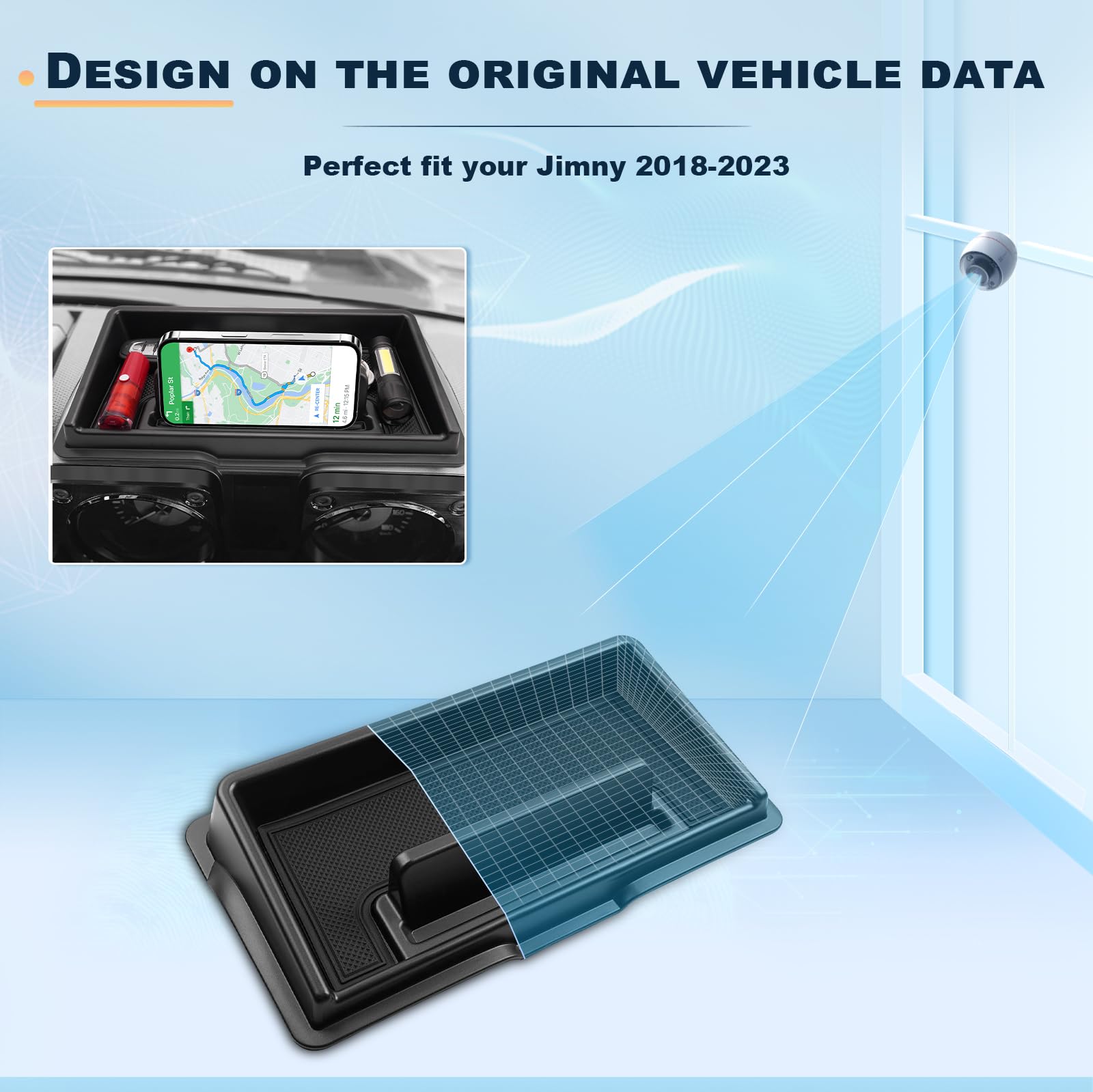 BIXUAN kompatybilny z Suzuki Jimny JB64S JB74W 2018-2025 Konsola środkowa, pojemnik do przechowywania, antypoślizgowa mata, schowek, akcesoria, organizer do podłokietnika, półka, podłokietnik, schowek