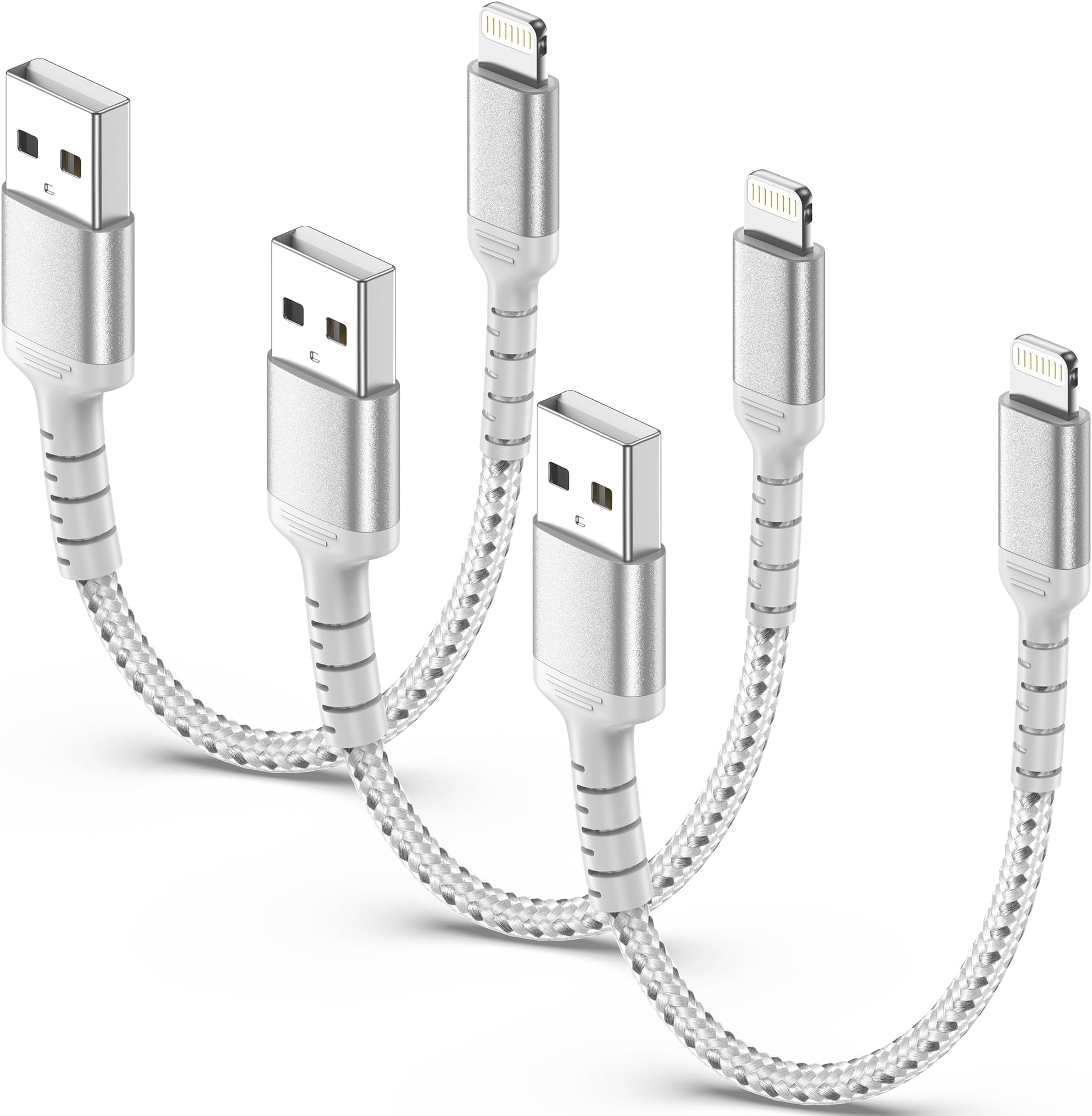 6 Inch iPhone Charging Cable, 3 Pack Braided Short iPhone Charger Cord [MFi Ceritified] Compatible with Apple iPhone 14 13 12 11 Pro Max/Mini XS XR X 8 7 Plus SE2 iPad, Short Lightning Cable
