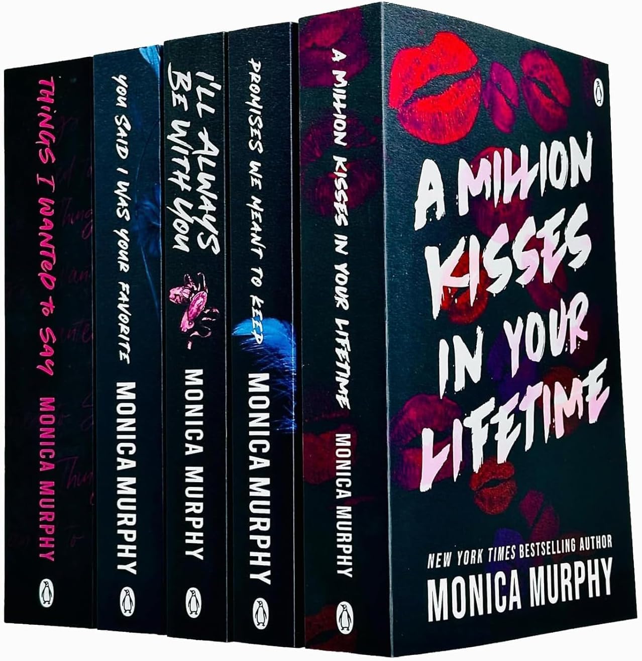 Lancaster Prep Series 5 Books Collection Set By Monica Murphy (I’ll Always Be With You, You Said I Was Your Favorite, Promises We Meant To Keep & A Million Kisses In Your Lifetime)