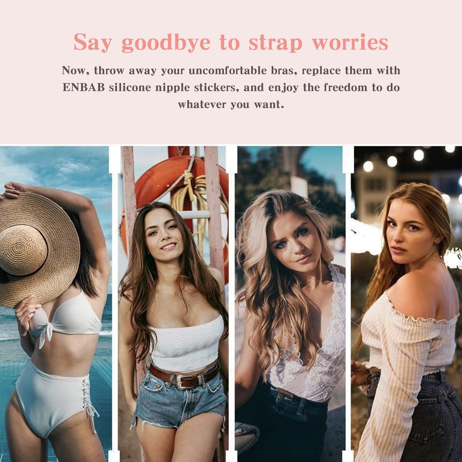 Nipple Covers for Women, Reusable Adhesive Silicone Bra Pasties for Bikini Swim,Strapless Dress - Image 6