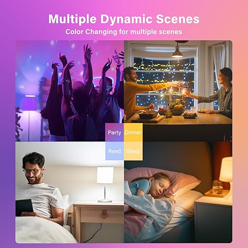 Miniatura 8 de Sengled Bombillas inteligentes G2 Wi-Fi Bluetooth, bombillas inteligentes que funcionan con Alexa y Google Assistant, bombillas LED que cambian de