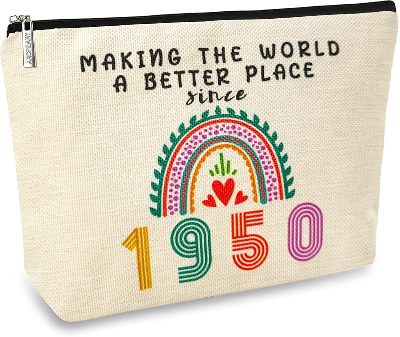 Necessaire de maquiagem ancpeany em linho bege, estampa Letter Print, modelo 0003