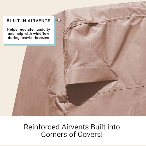 Miniatura 3 de Funda de almacenamiento para carrito de golf EZGo, para coche Club de 4 plazas con techo de 2 plazas de hasta 58 pulgadas de largo (gris o marrón)