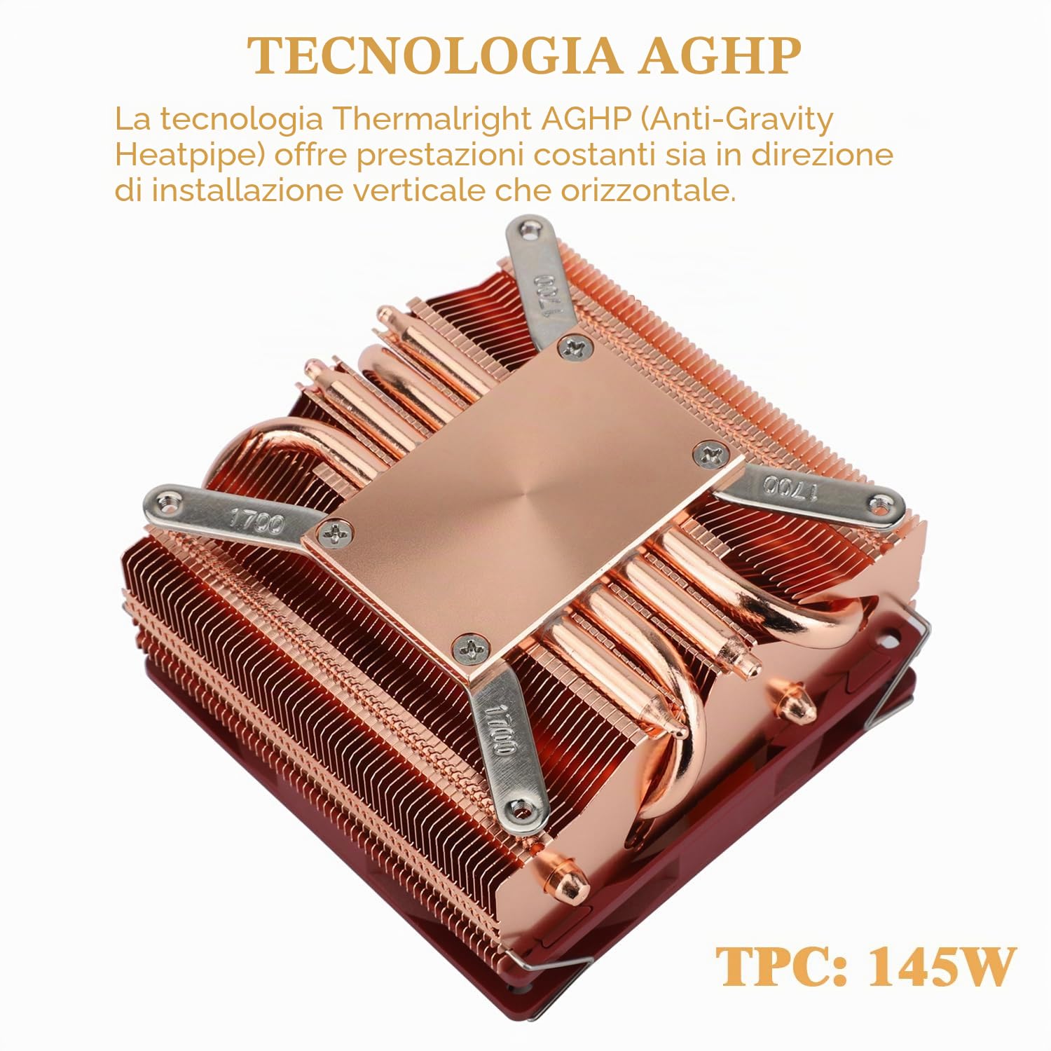 Thermalright AXP90-X53 - Radiatore ad aria Full Low Profile ITX CPU, altezza 53 mm, TL-9015R Slim PWM, tecnologia AGHP per AMD AM4 AM5 / Intel 1700/1150 / 1151/1155 / 1156/1200 (versione in rame puro)
