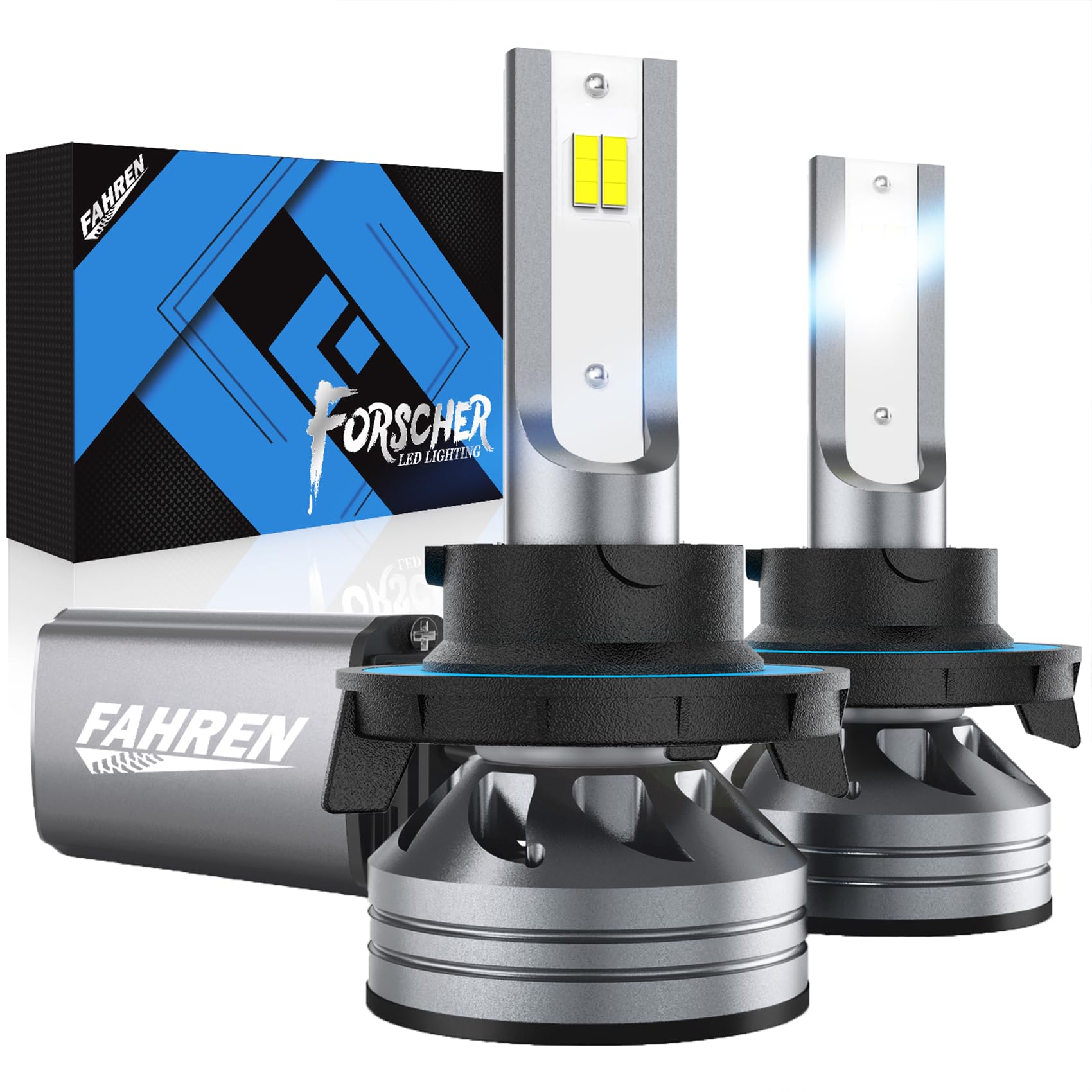 FAHREN 9008 Fog Lights 800% 30000LM Super Bright H13 Fog Bulbs 6500K Cool White Fog Bulbs with Turbo Fan, IP68 Waterproof Pack of 2