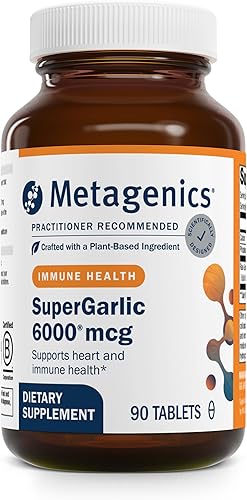 Metagenics SuperGarlic 6000 - Alicina súper concentrada de 6000 mcg - Apoya la salud del corazón y el sistema inmunológico* - Suplemento de ajo de