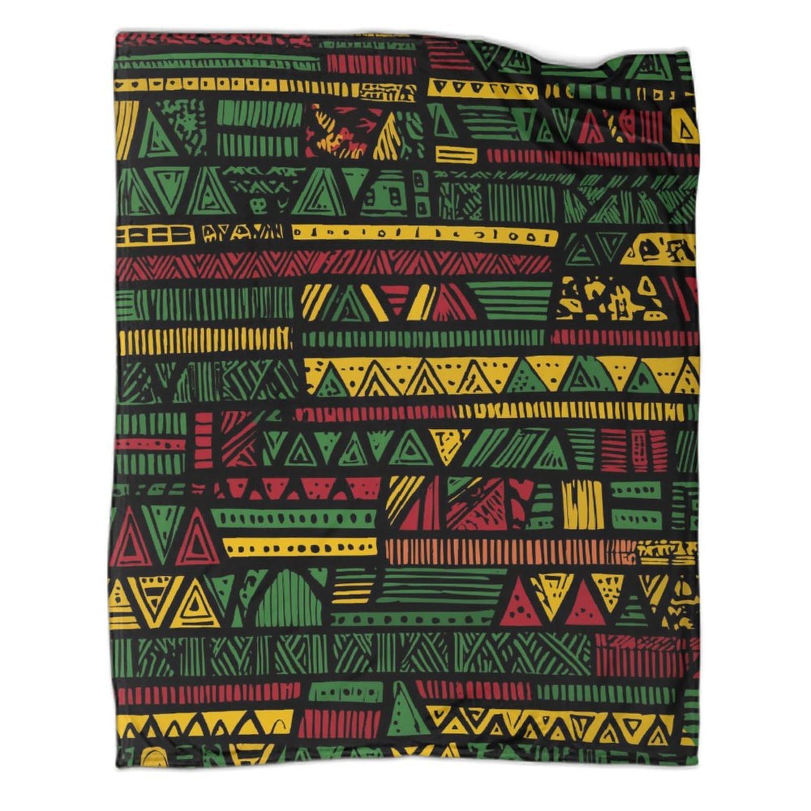 kaiyun African Tribal Patterns, Hand-drawn Symbols Pattern Blanket Novel Design Dormitory Soft Comfortable Fluffy Bedding Four Seasons 40x50inch(100x130cm)