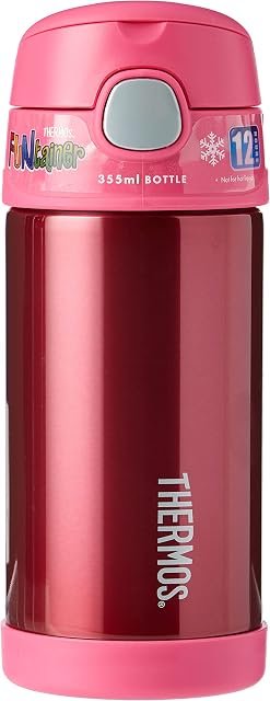 Thermos Stainless Steel Funtainer Straw Bottle, 355 ml - Pink