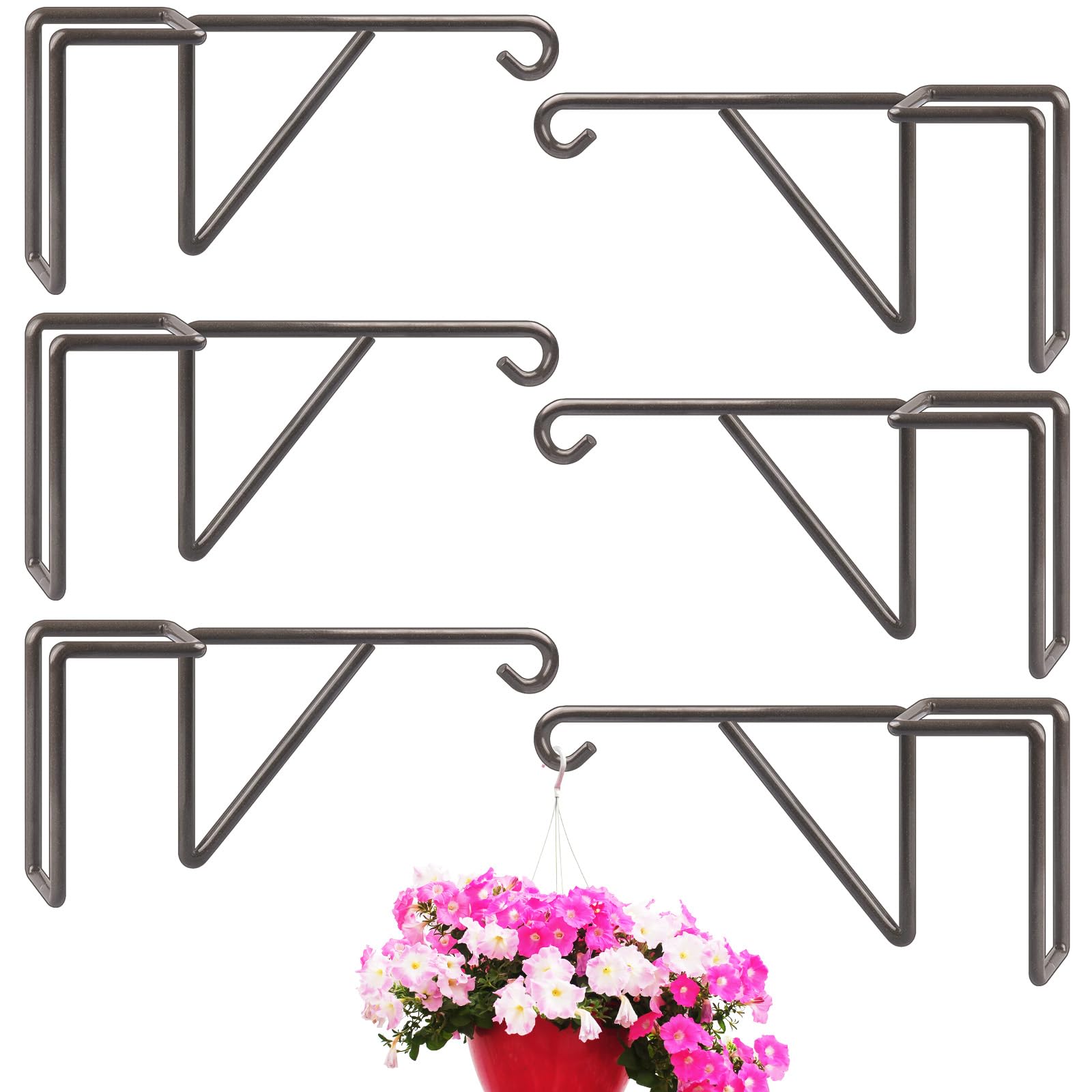 Crochets de clôture en vinyle durables et supports de paniers de fleurs