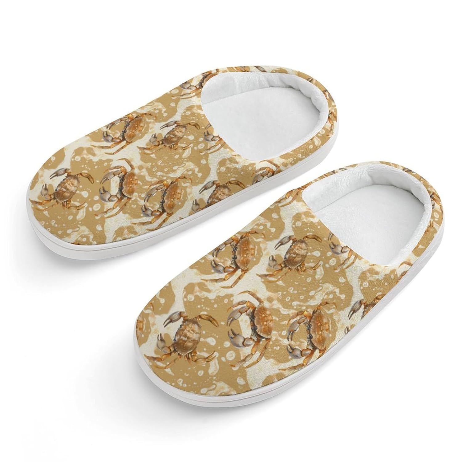 Crabs Cute Cotton Slippers Anti-Slip House Shoes Printed Slipper for Indoor Outdoor