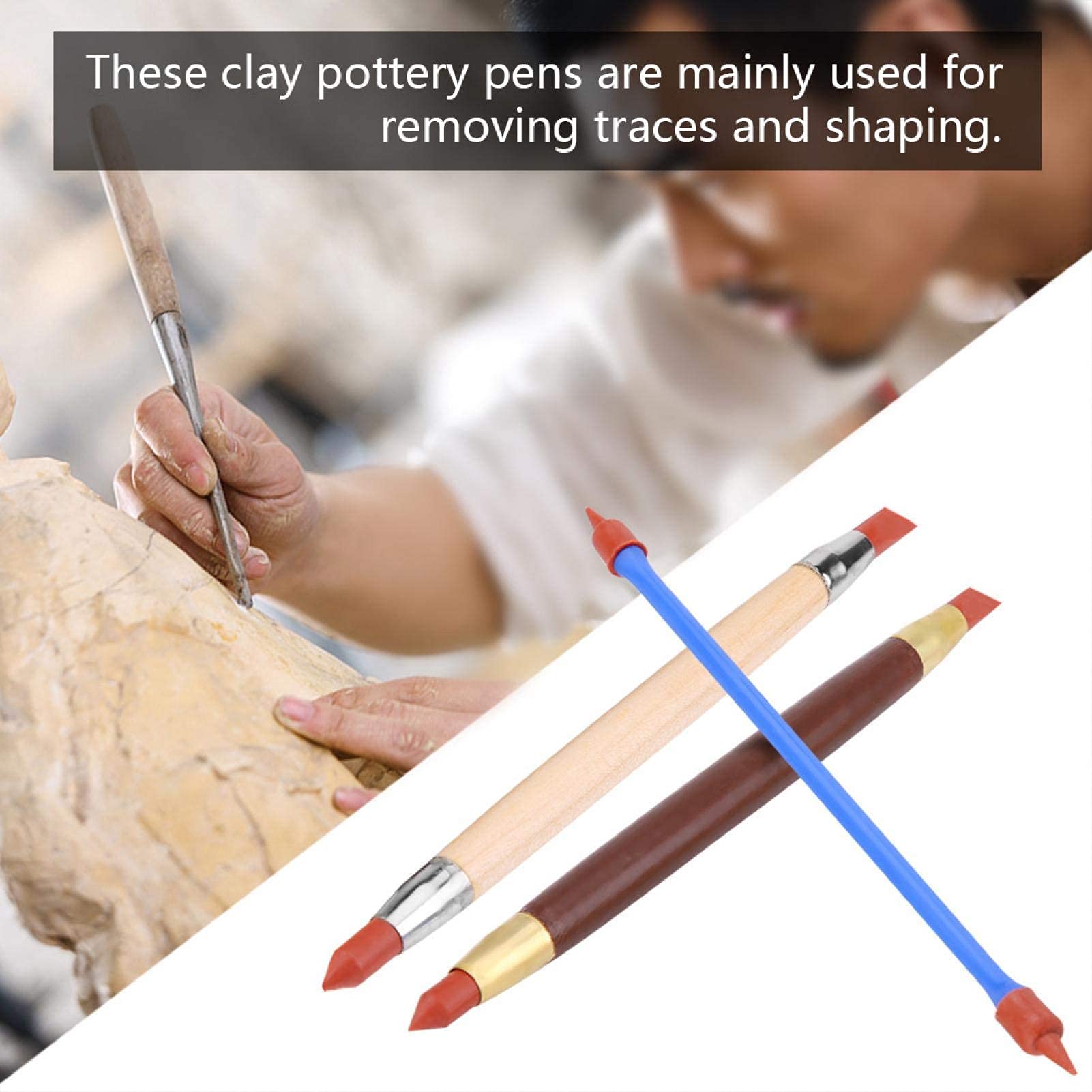 Modelleerpen, gereedschap voor sculptuur van klei, keramiek, met kop van siliciumpolymeer, verwijdering van sporen voor het maken van ambachtelijke artikelen van klei voor het modelleren