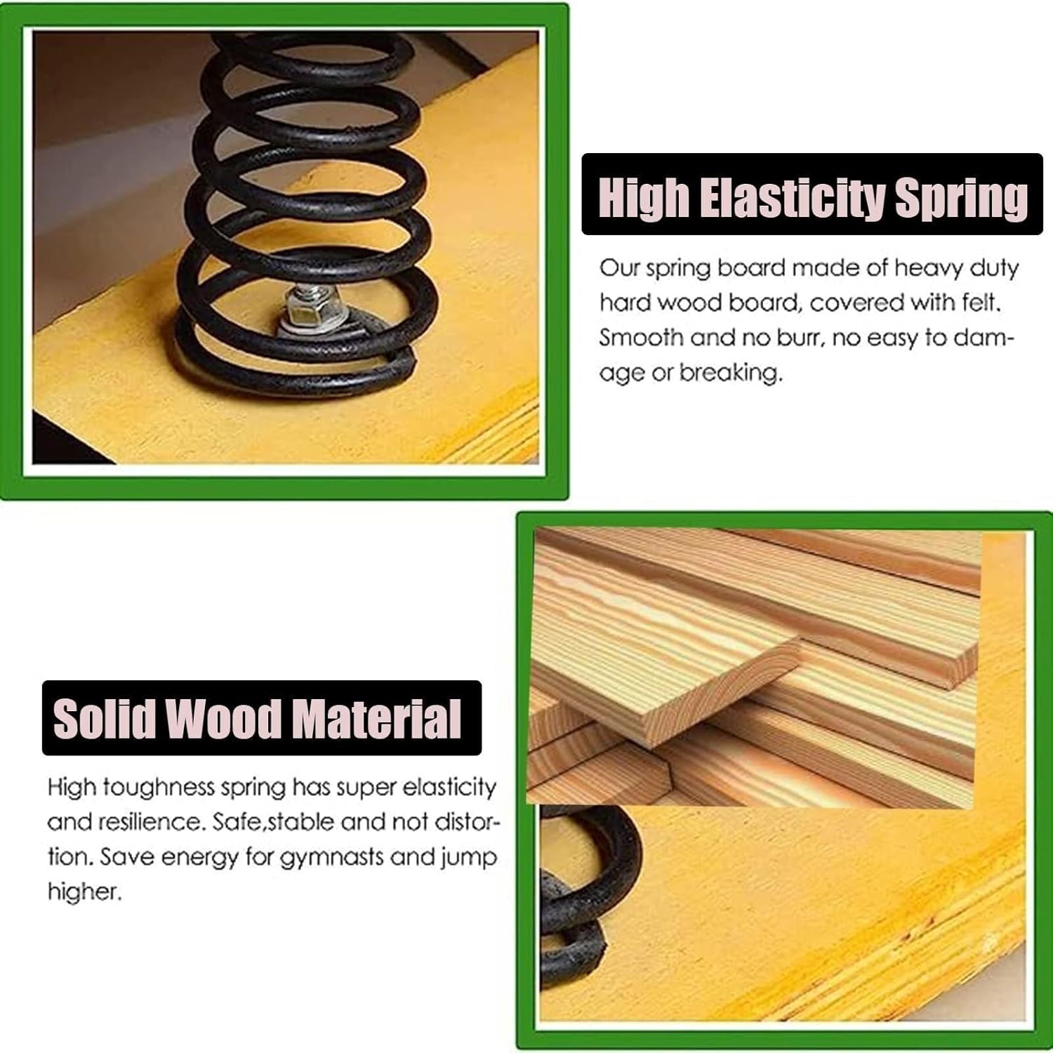 Heavy Duty Kids Gymnastics Equipment Springboard, Indoor Floor Springboard with 2 Steel Springs, for School, Playroom, and Sports Club Use