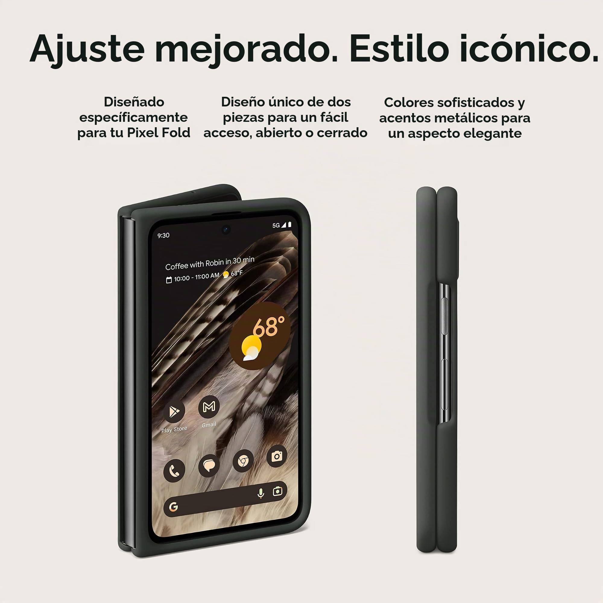 Google Pixel Fold Case - Silicona Que Absorbe los Golpes - Funda para teléfono Android - Porcelana