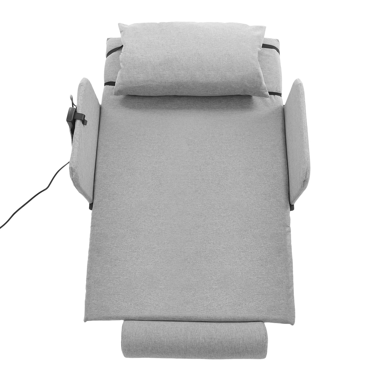 Respaldo de cama ajustable eléctricamente, 2-80 ° con mando a distancia, 50 W, soporte lumbar cama, capacidad de carga de 300 kg, respaldo de cama elevable con almohada, reposabrazos y reposapiés
