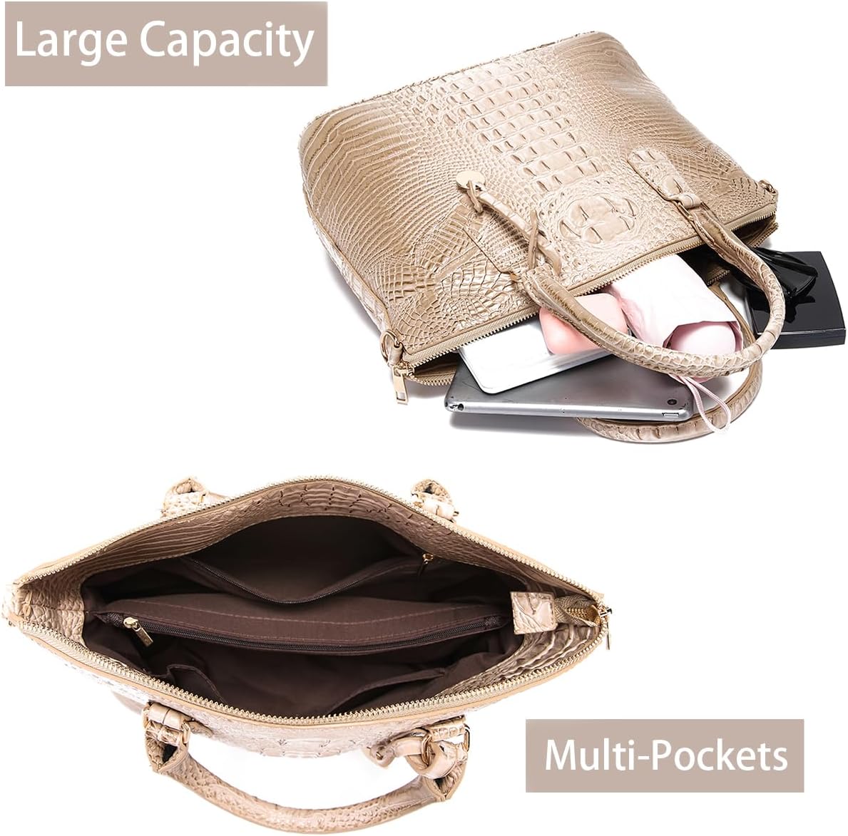 Crocodile Handbag Women Purse Satchel Bag Crossbody Classy Tote Bag Top Handle Vegan Leather Ladies Handbag purses - Image 5