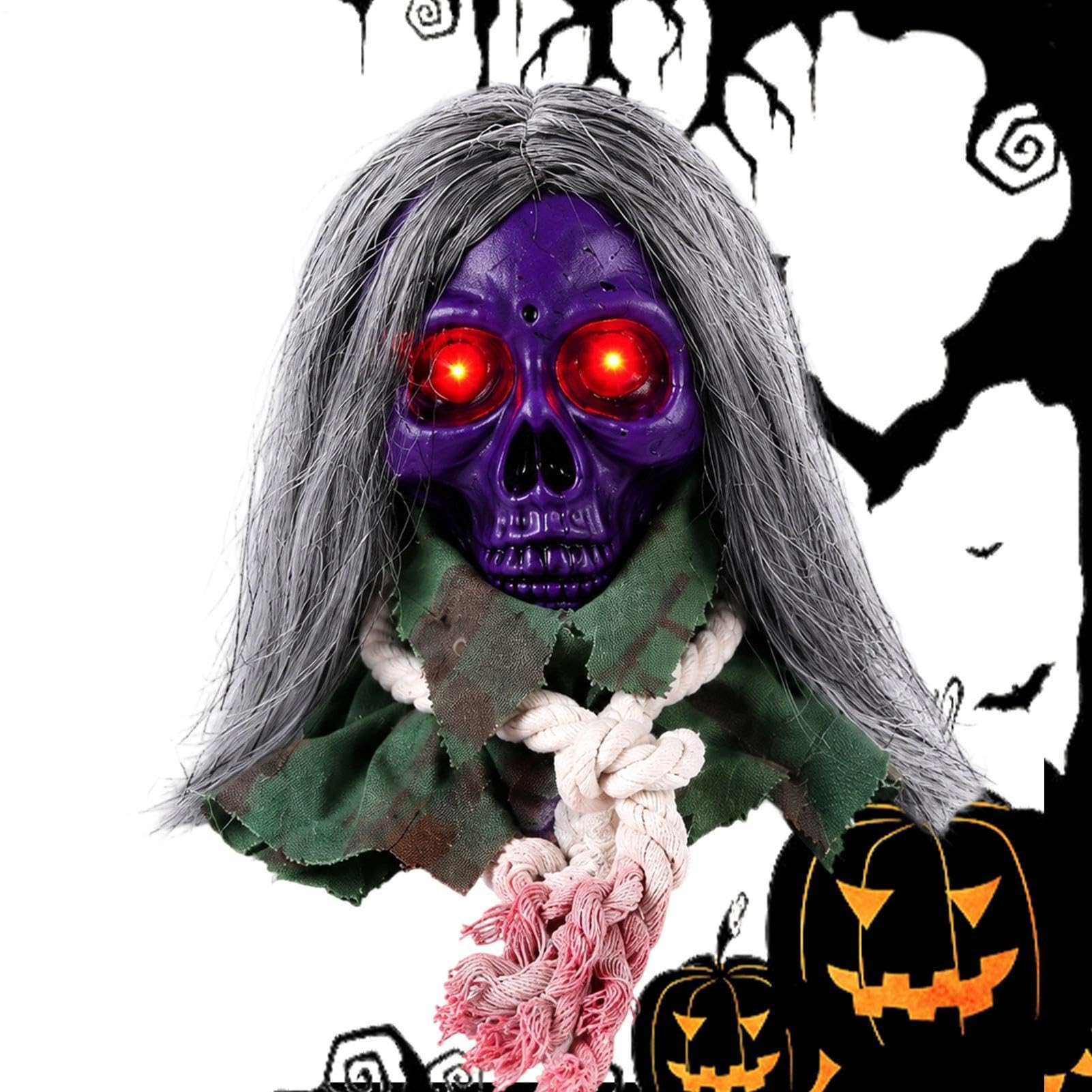 Czaszki Dekoracje Halloweenowe Z Świecącymi Oczami, Animowane I Aktywowane