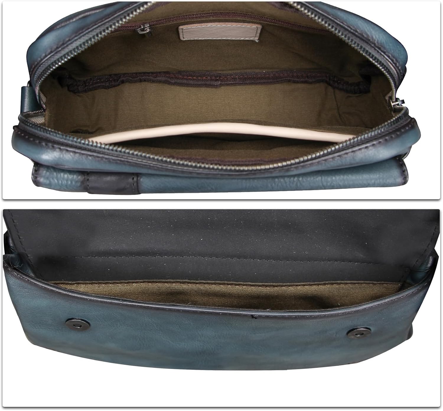 IVTG Genuine Leather Messenger Bag for Men Crossbody Shoulder Bag Casual Sling Daypack Business Work Daily Purse Satchel - Image 7