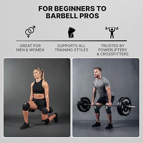 Miniatura 7 de DMoose Fitness Knee Sleeves for Weightlifting (Pair) 7mm Neoprene Joint Support for Squats & Powerlifting - Non Slip Knee Sleeve for Pain Relief Men