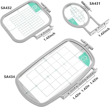 YEQIN Embroidery Hoops 3 in 1 Set (SA431+SA432+SA434) for Brother SE625 SE600 SE425 SE400 PE550D PE540D PE535 PE525 PE500 LB5000 LB7000 LB6800 Innovis Babylock Brother Embroidery Machine Hoop