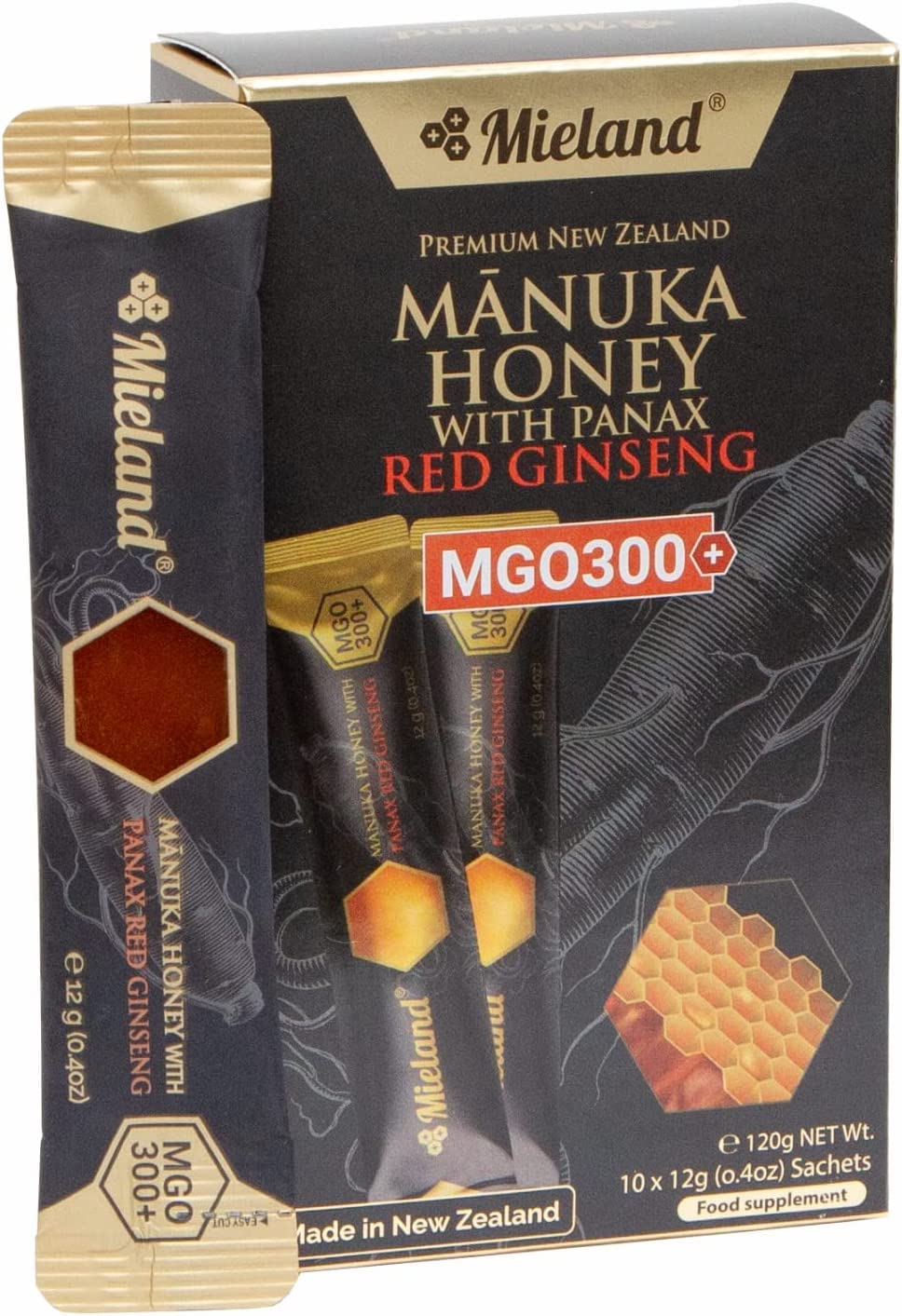 Mieland Manuka Honey with Panax Red Ginseng Concentrate 300 12