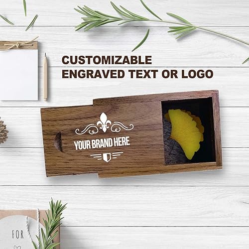 Miniatura 8 de JBOS Caja de regalo de madera con parte superior deslizante, cajas de madera discretas con tapa deslizante, caja USB, caja de fotos, caja de memoria