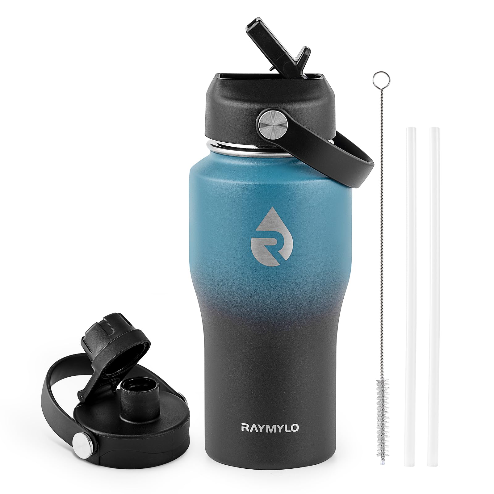 18 oz Insulated Water Bottle with Straw fit in Car Cup Holder Triple Wall Vacuum Stainless Steel Cold