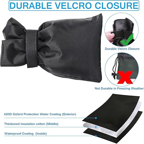 Miniatura 5 de Fundas de grifo para exteriores para invierno, 8.3 pulgadas de alto x 6 pulgadas de ancho, calcetines gruesos para grifo de jardín para protección