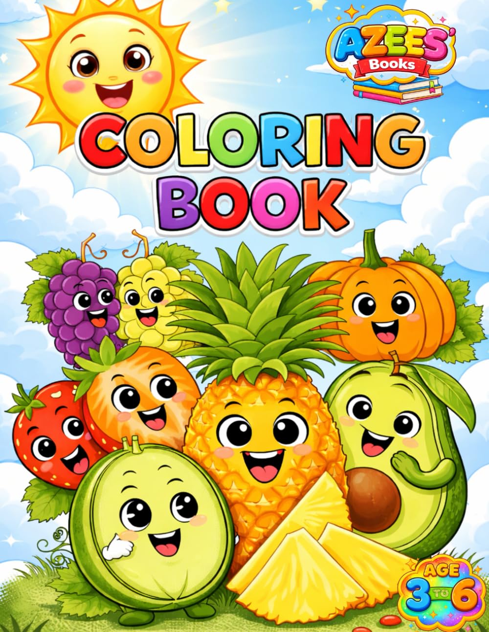 Happy Fruits Coloring Book: Fun & Simple Fruit Coloring Pages for Toddlers and Preschoolers Ages 3–6