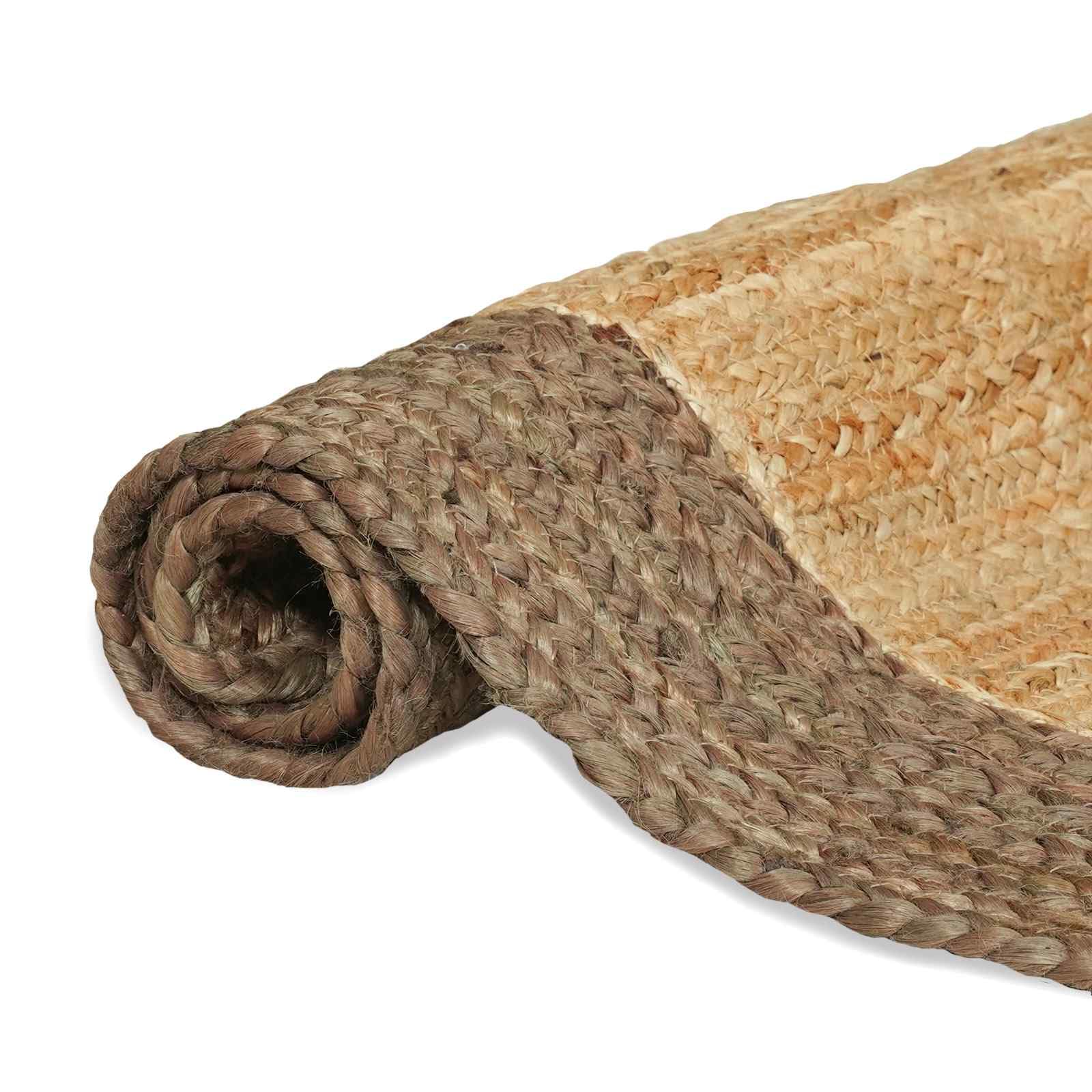 Tapis de couloir en jute gris 60 x 250 cm – Tapis naturel moderne fait à la main pour salon, couloir et cuisine – Tapis tissé rectangulaire robuste en fibre naturelle