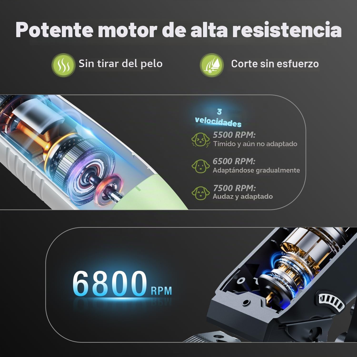 Kit de Premium 4 en 1 Máquina Cortar Pelo perro, Impermeable Máquina de Cortapelos para Perros y Patas