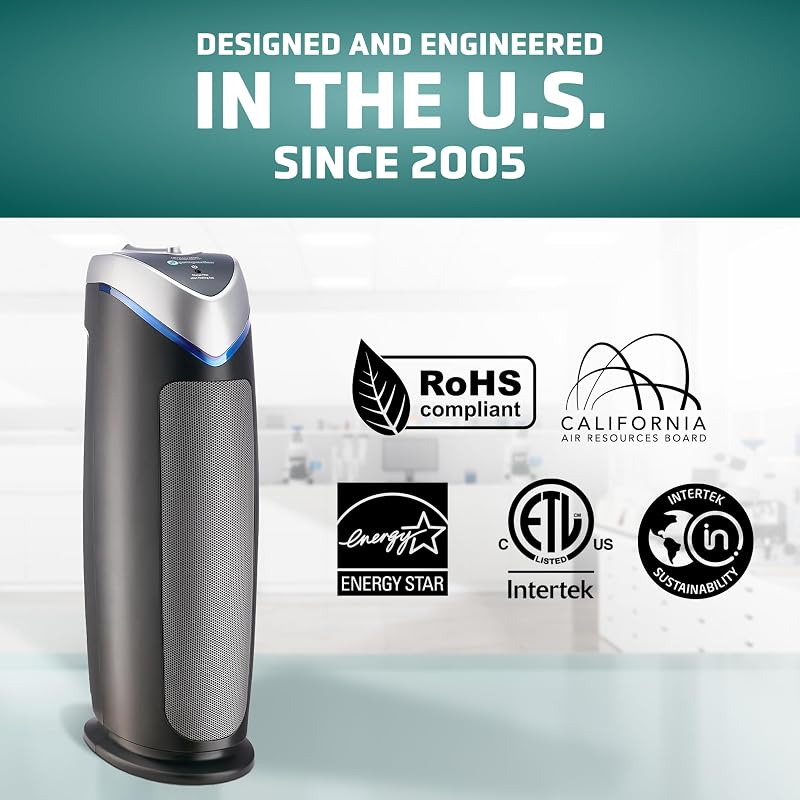 GermGuardian HEPA Air Purifier Tower - 22" - Gray - AC4825E image 6