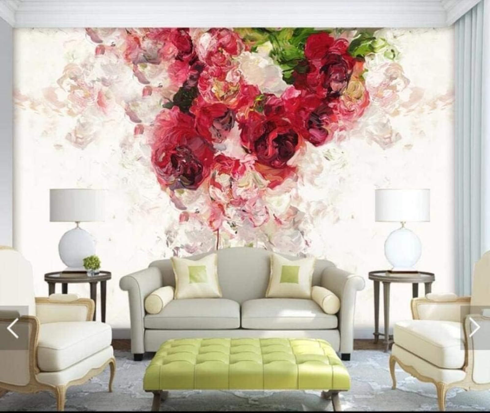 Papier peint 3D plante fleur : masquez les defauts de vos murs de chambre