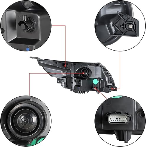 Miniatura 5 de munirater Paquete de 1 conjunto de faros delanteros con bisel negro DRL para el lado del conductor para Explorer 2016-2018