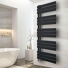EMKE Badheizkörper 1320x500 mm, Handtuchheizkörper Seitenanschluss Badheizkörper Handtuchhalter Handtuchwärmer Handtuchtrockner Heizkörper Flach Bad Handtuchheizung Schwarz 661W