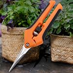 Micro-Tip Spring Assisted Scissors,Sturdy Fruit Tree Grass Bonsai Gardening Pruning Shear, Gardening Scissors Hand Prune