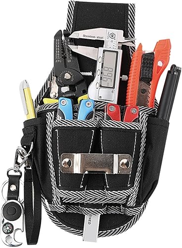 Miniatura 9 de Bolsa de herramientas profesional con 7 bolsillos, bolsas de herramientas pequeñas de lona Oxford, organizadores de herramientas impermeables para