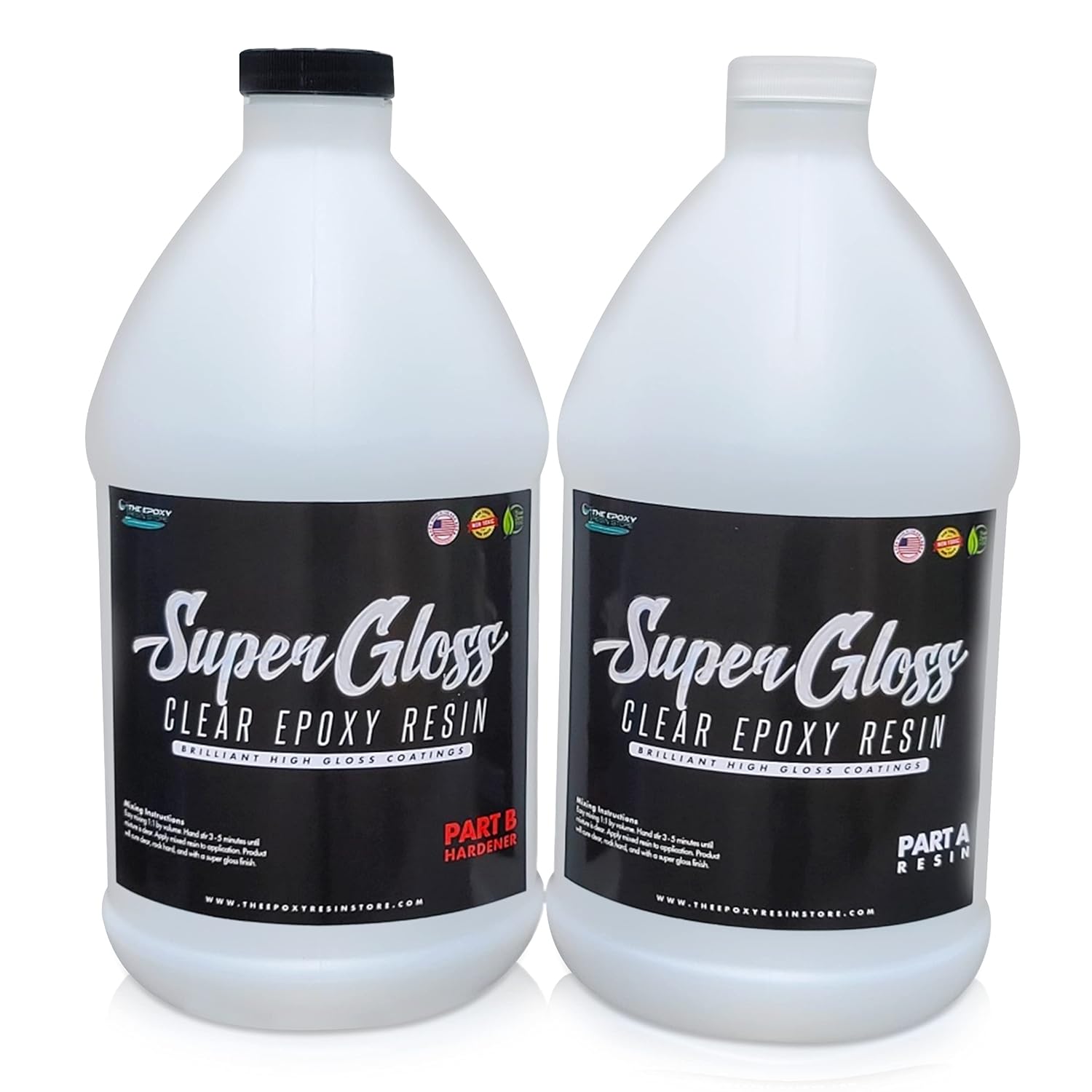 The Epoxy Resin Store SG-1 Super Gloss UV and Moisture Resisting Glass Like Non Toxic Epoxy Resin for Bar Counters and Wood Tabletops, 1 Gallon Kit - Amazon product rated Grade B