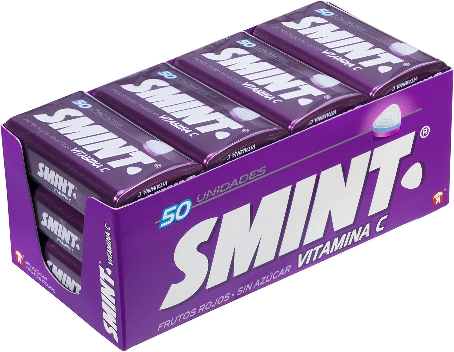 Smint Dose Frutos Red, comprimés de caramel sans sucre, 12 unités de 35 g, 420 g au total